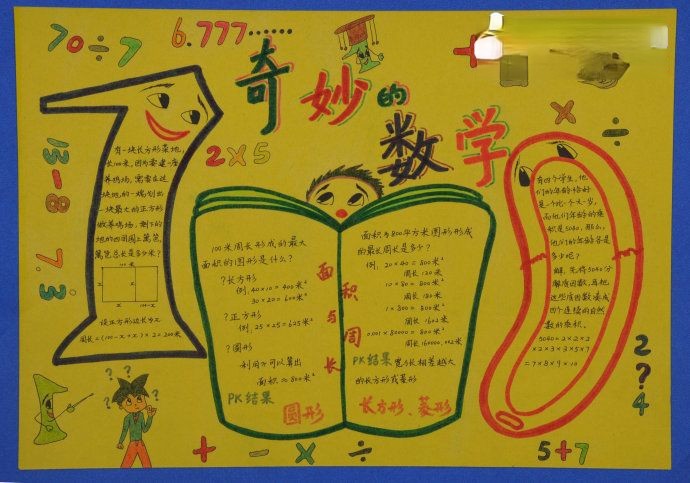 奇妙数学手抄报版面设计图