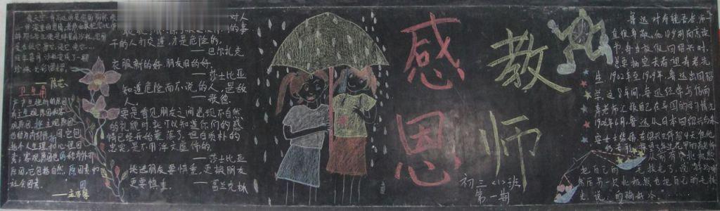 感恩教师黑板报图片 感恩教师黑板报图片