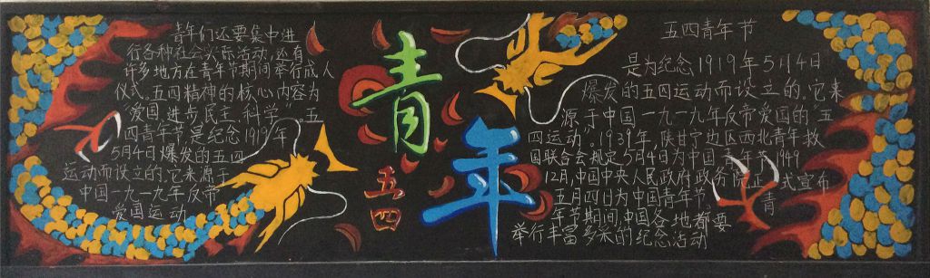 大学生青年节黑板报图片 大学生青年节黑板报图片