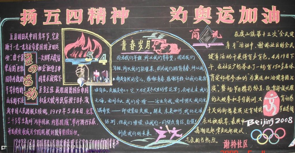 为奥运加油黑板报