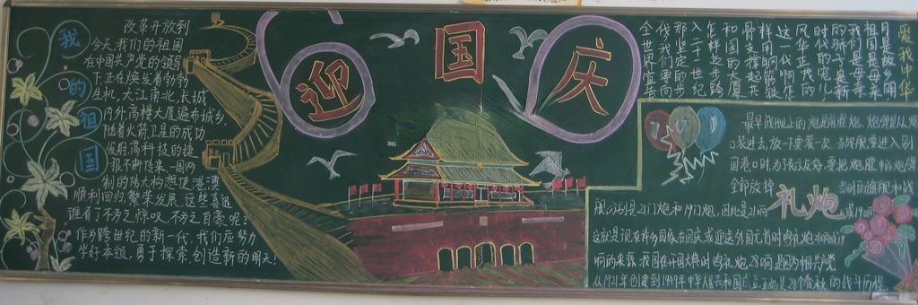 祖国华诞黑板报图片