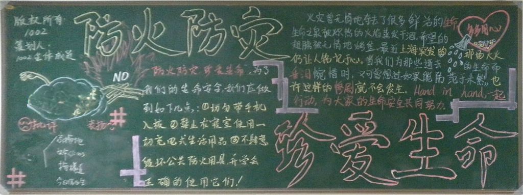 认识火灾 学会逃生黑板报图片大全