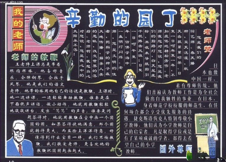 教师节黑板报设计精品：辛勤的园丁