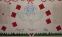 高一二十二班学生庆祝教师节板报设计：我爱我师我爱我校