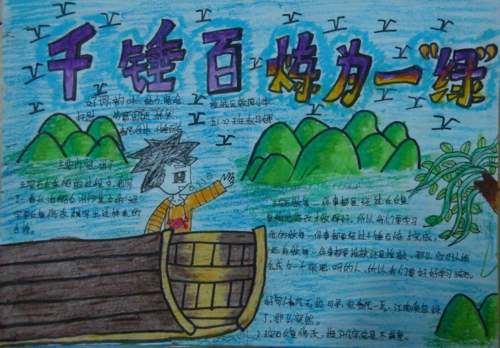 千锤百炼为一绿手抄报