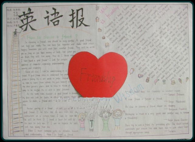 友谊Friendship手抄报