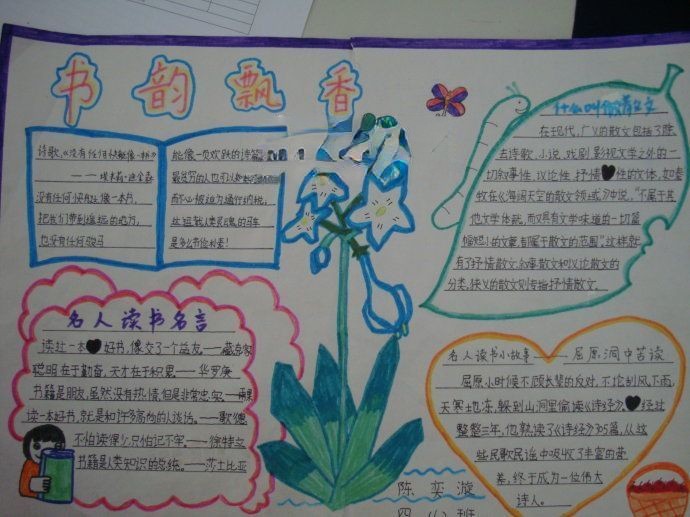 书韵飘香手抄报作品