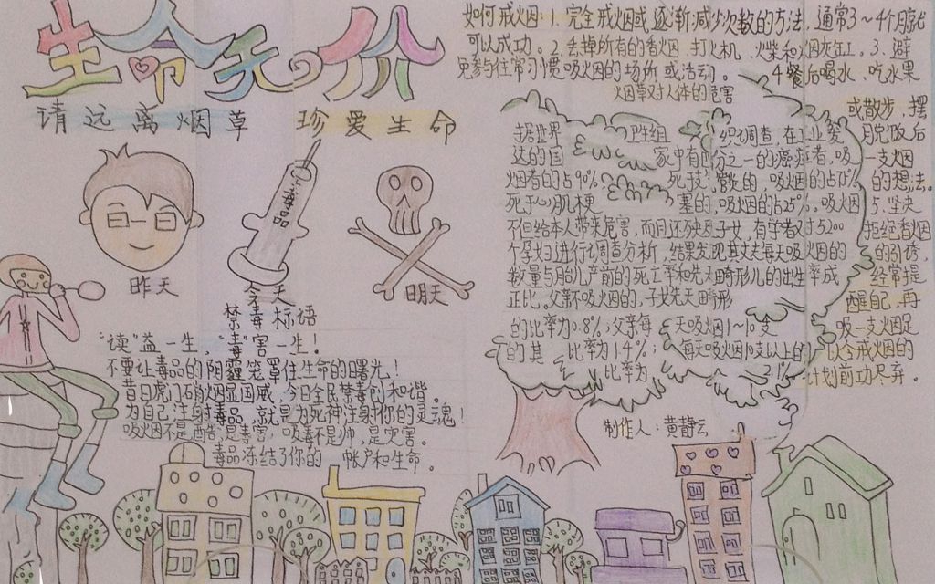 远离烟草珍爱生命手抄报图片