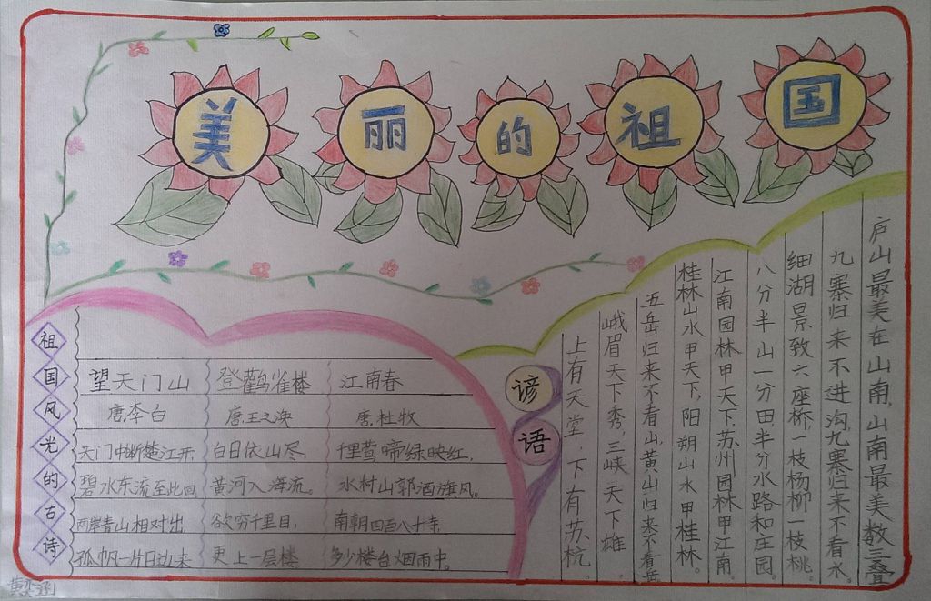 美丽的祖国手抄报大全简单又漂亮