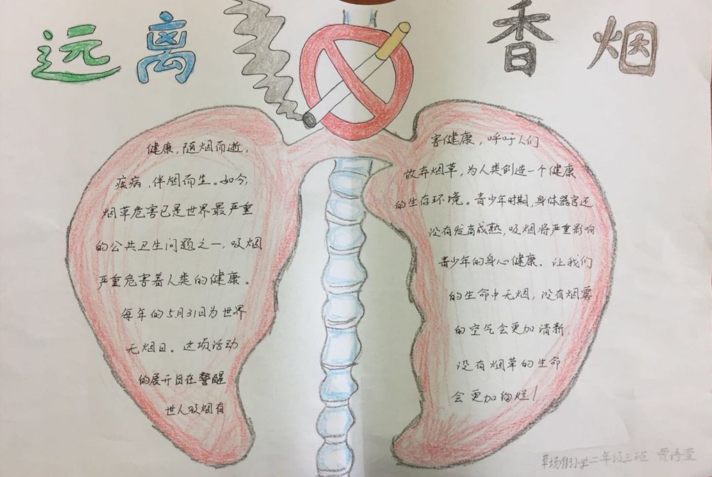 远离香烟健康同行手抄报 远离香烟健康同行手抄报