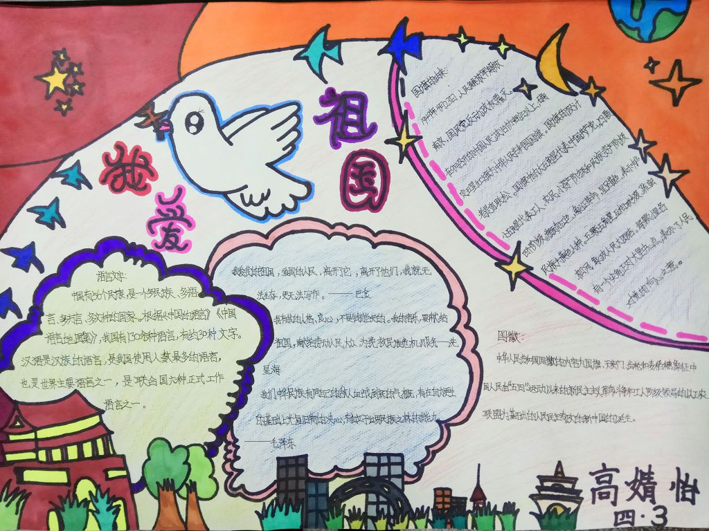 十月我爱我的祖国手抄报图片