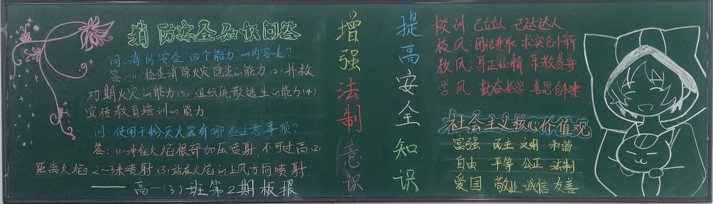 增强法制意识提高安全知识黑板报