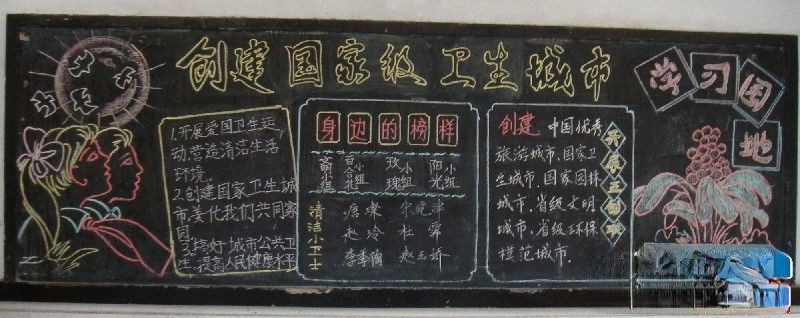 创建国家级卫生城市黑板报设计 创建国家级卫生城市黑板报设计