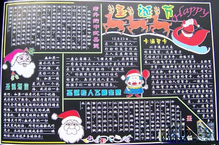 庆祝2022年圣诞节黑板报作品