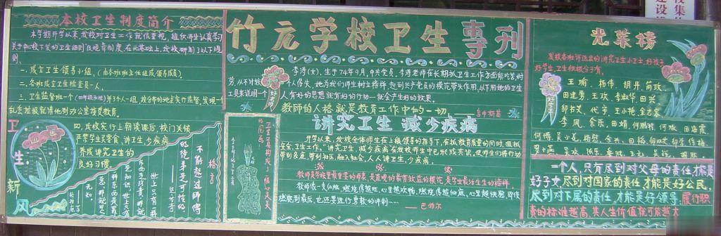 某学校环境卫生整治黑板报宣传专刊