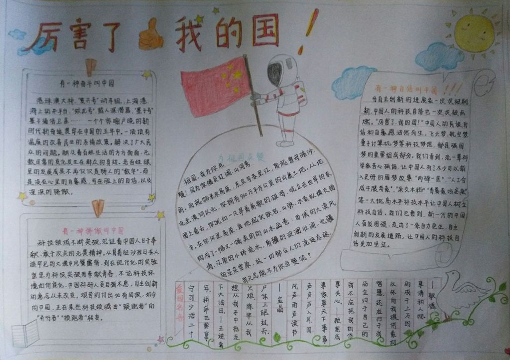 厉害了我的国手抄报图片