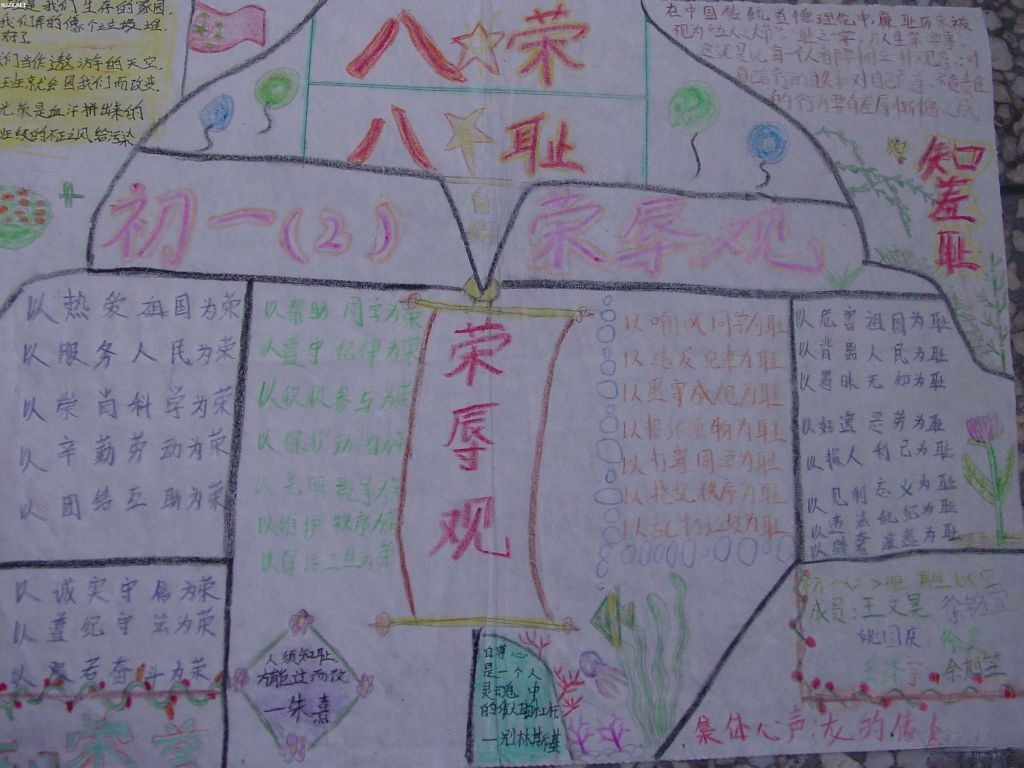 荣辱观教育手抄报图片