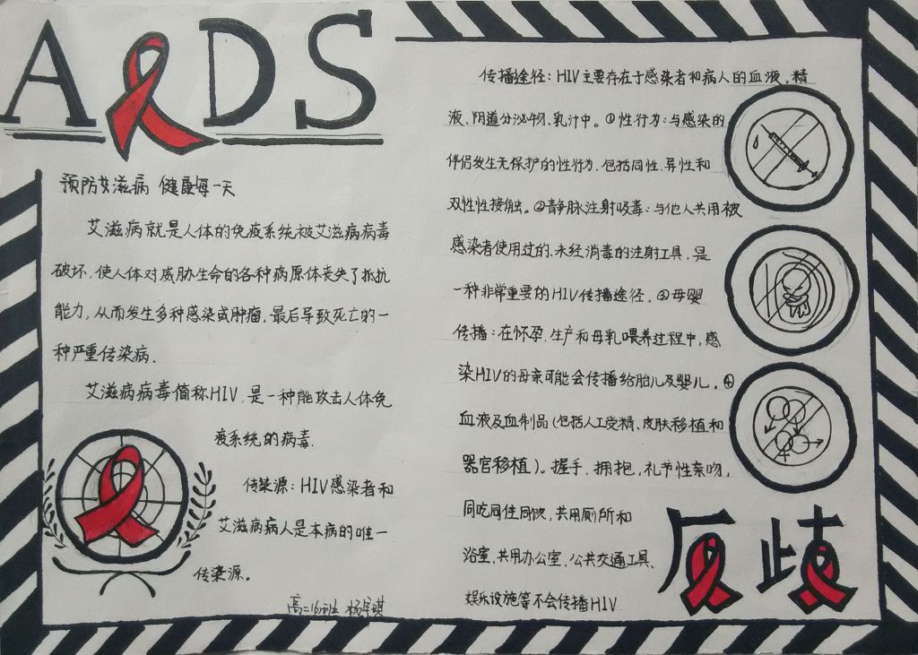 珍爱生命远离艾滋手抄报