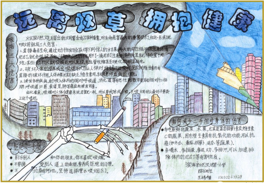 远离烟草拥抱健康手抄报