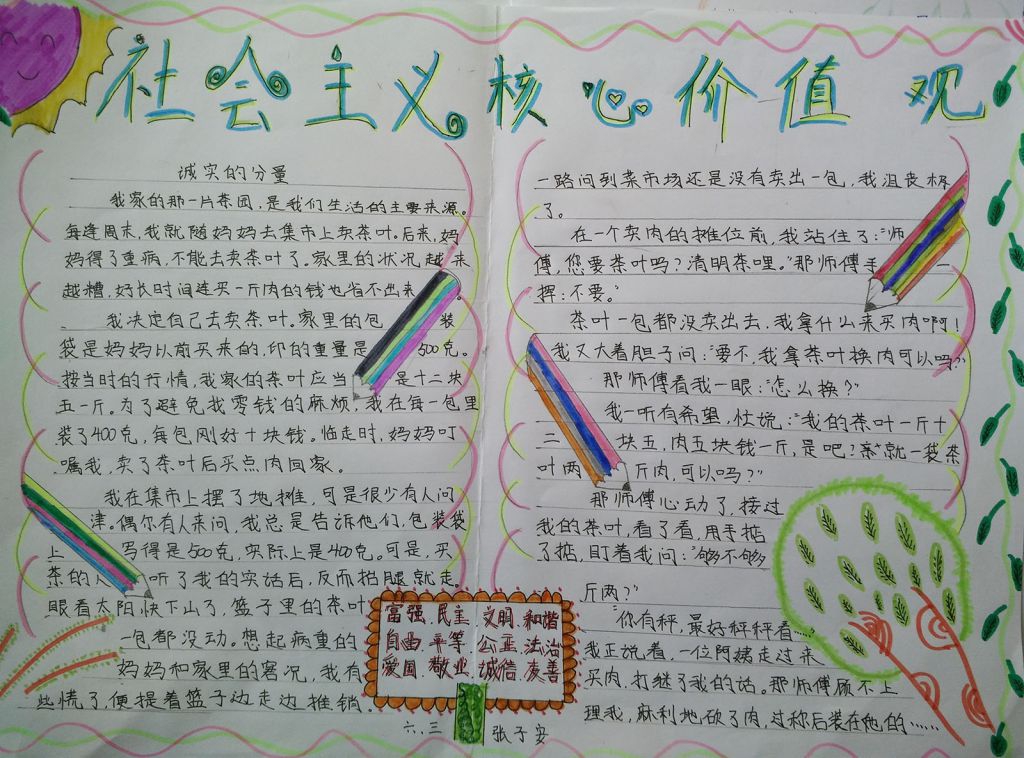 2022社会主义核心价值观手抄报大全