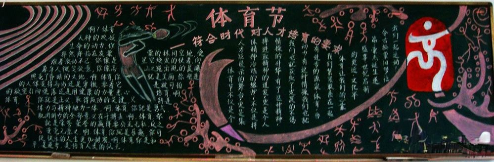 中学生体育节黑板报