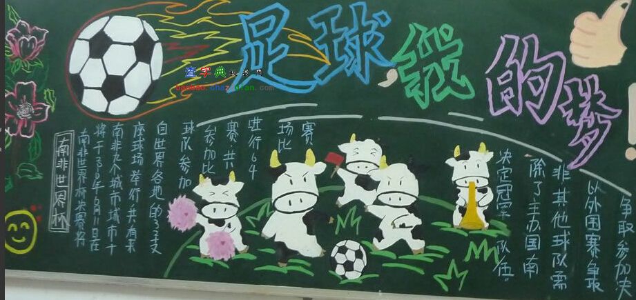 足球世界杯黑板报图片