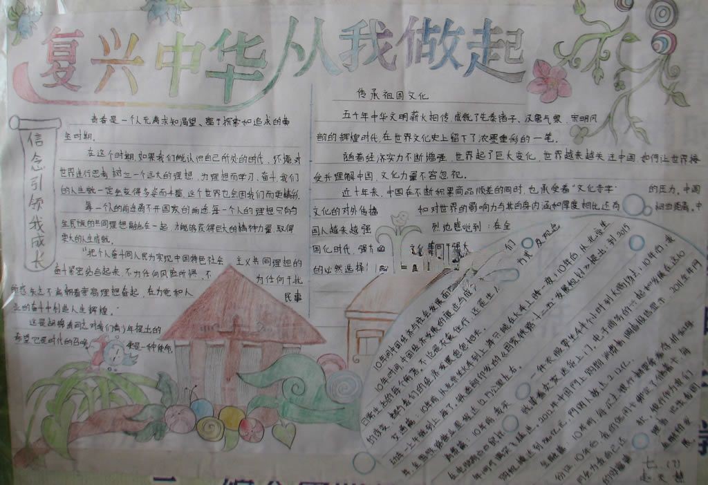 复兴中华从我做起手抄报