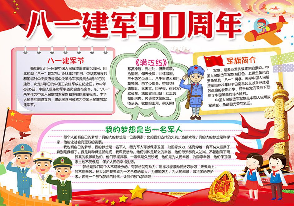 八一建军节90周年手抄报