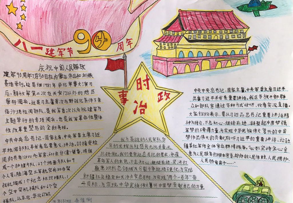 81建军节90周年手抄报