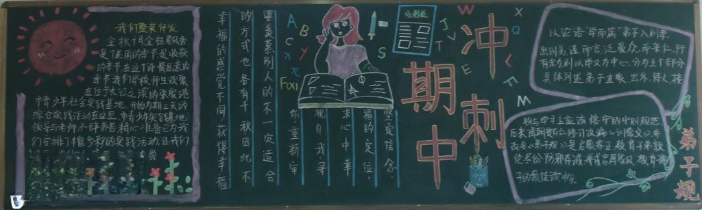 冲刺期中黑板报版面设计图 冲刺期中黑板报版面设计图