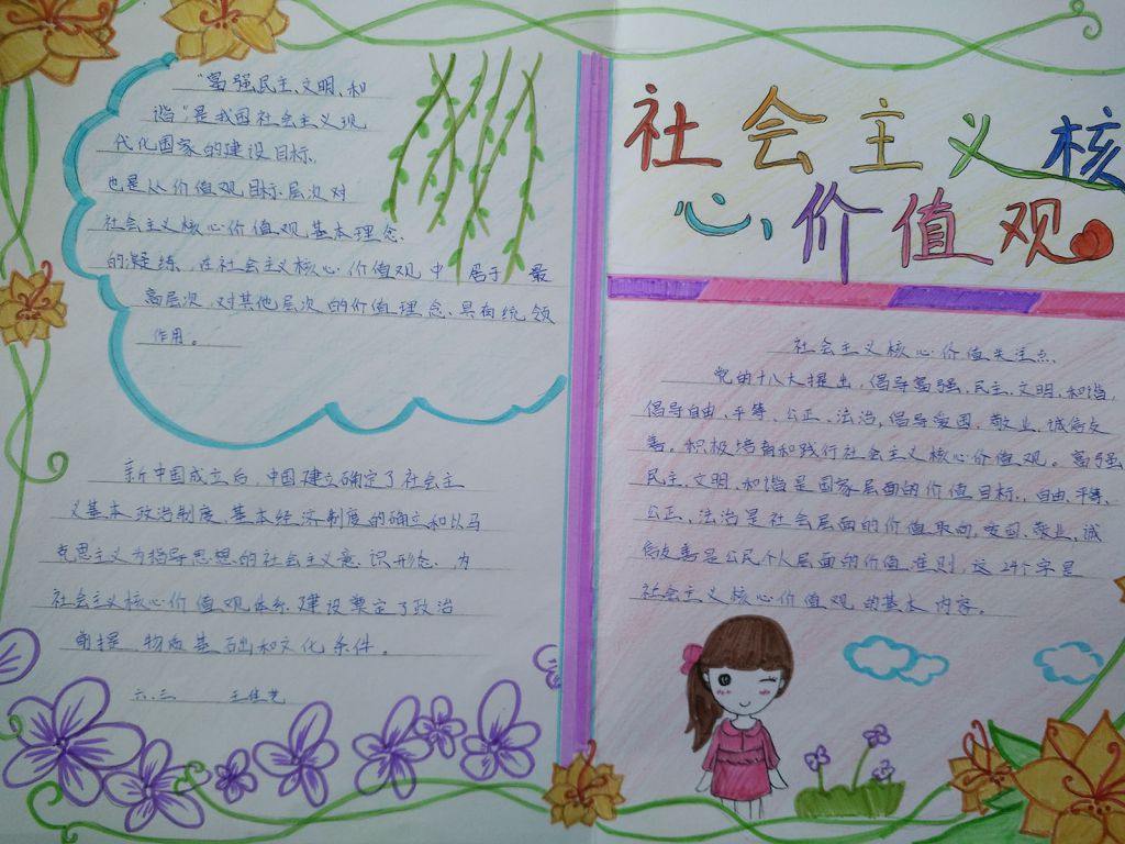 2022社会主义核心价值观手抄报大全