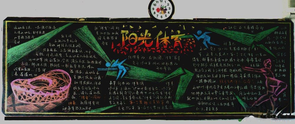 体育安全黑板报设计-阳光体育