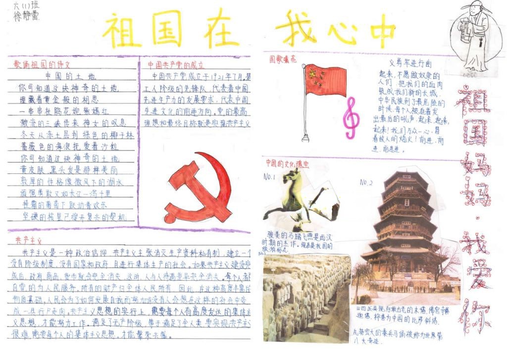 六年级祖国在我心中手抄报 六年级祖国在我心中手抄报