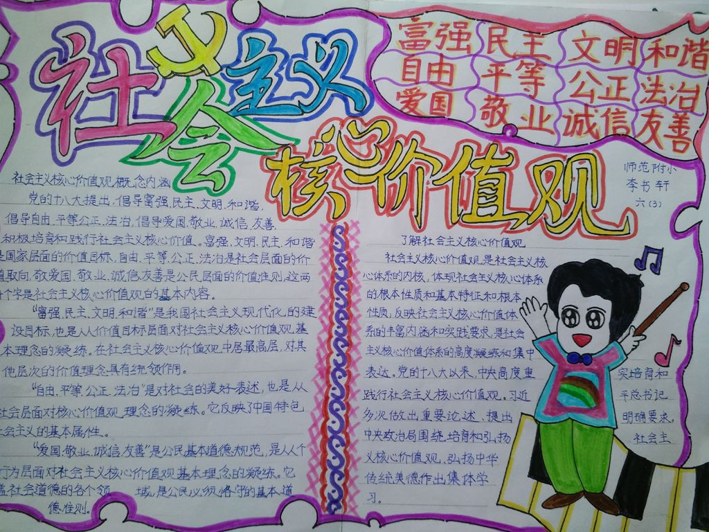 2022社会主义核心价值观手抄报大全