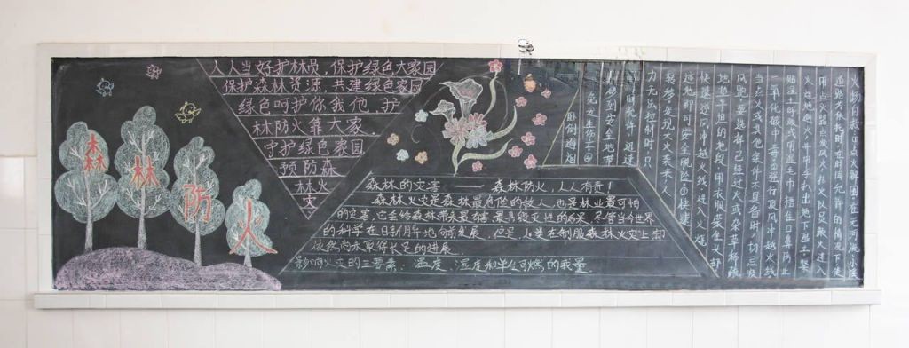 森林防火黑板报