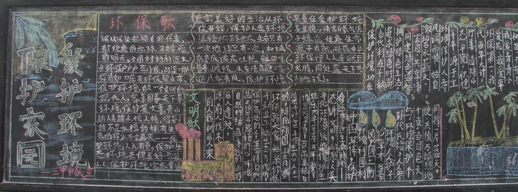 环保爱心责任黑板报图片 环保爱心责任黑板报图片