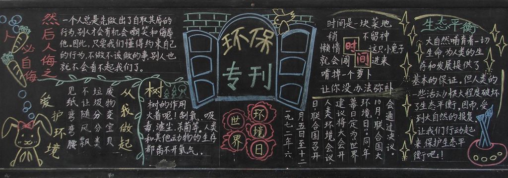环保爱心责任黑板报图片 环保爱心责任黑板报图片