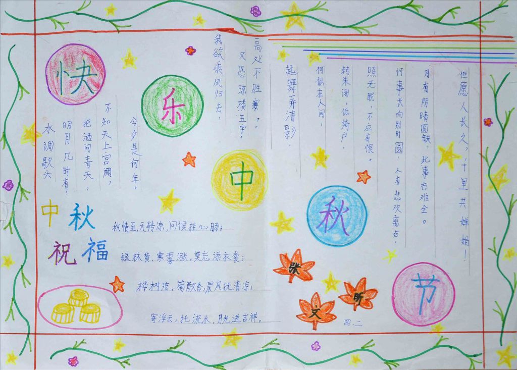 小学生中秋节手抄报简单又漂亮