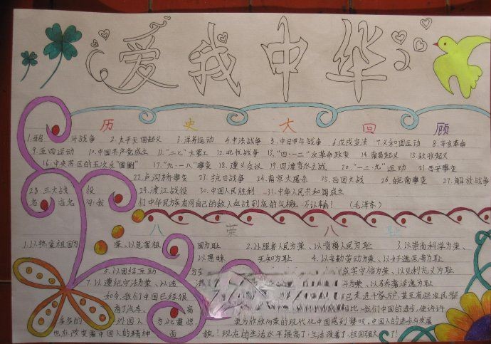 爱我中华手抄报版面设计图