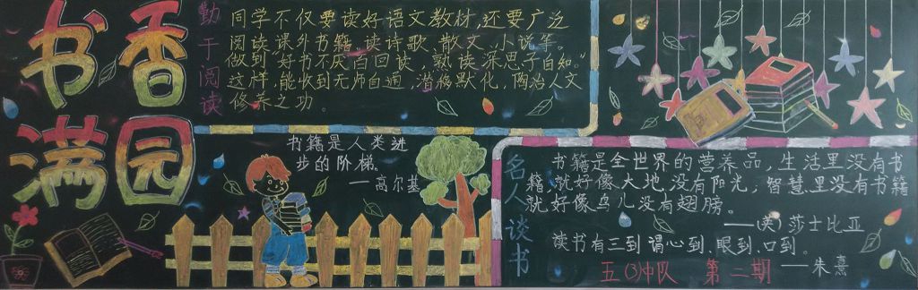 书香满园黑板报图片