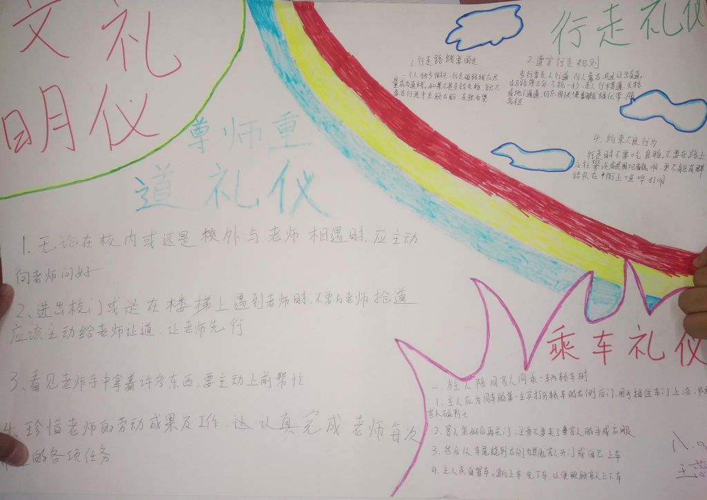 礼仪教育主题手抄报，尊师重道礼仪