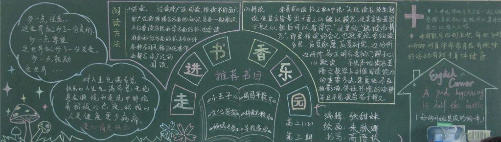 走进书香乐园黑板报