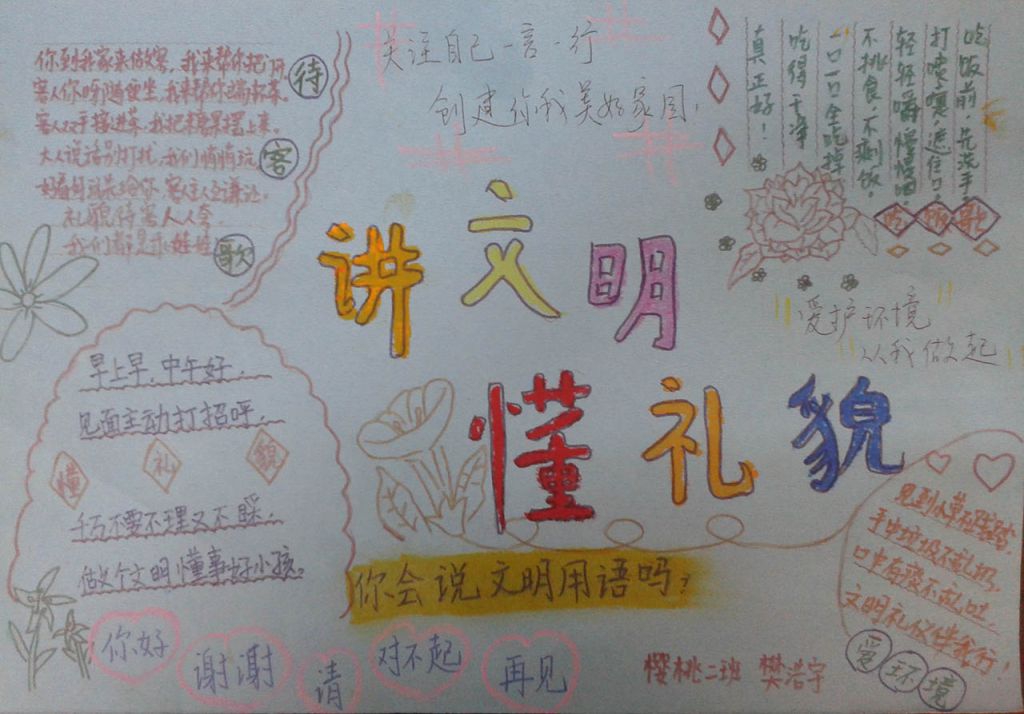文明礼仪亲子手抄报 文明礼仪亲子手抄报