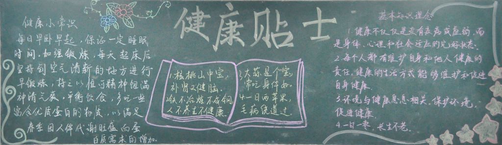 健康贴士黑板报设计图