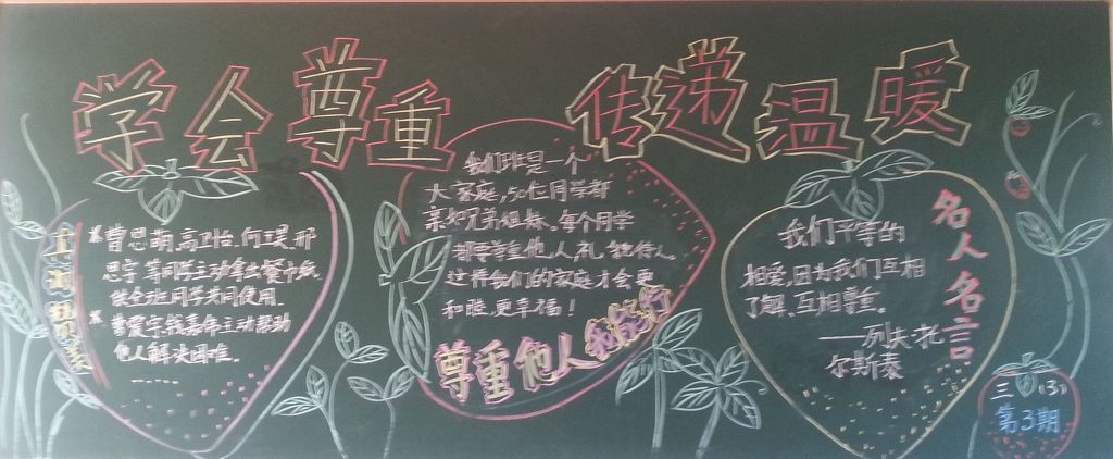 学会尊重传递感动黑板报