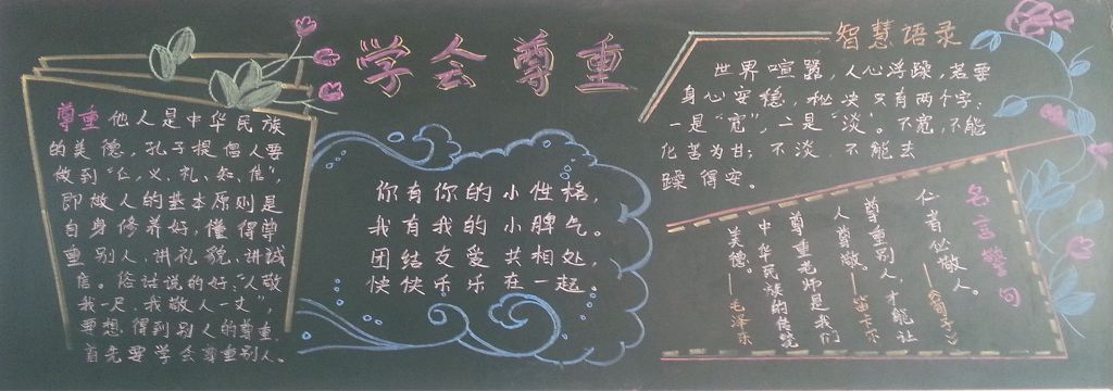 学会尊重传递感动黑板报