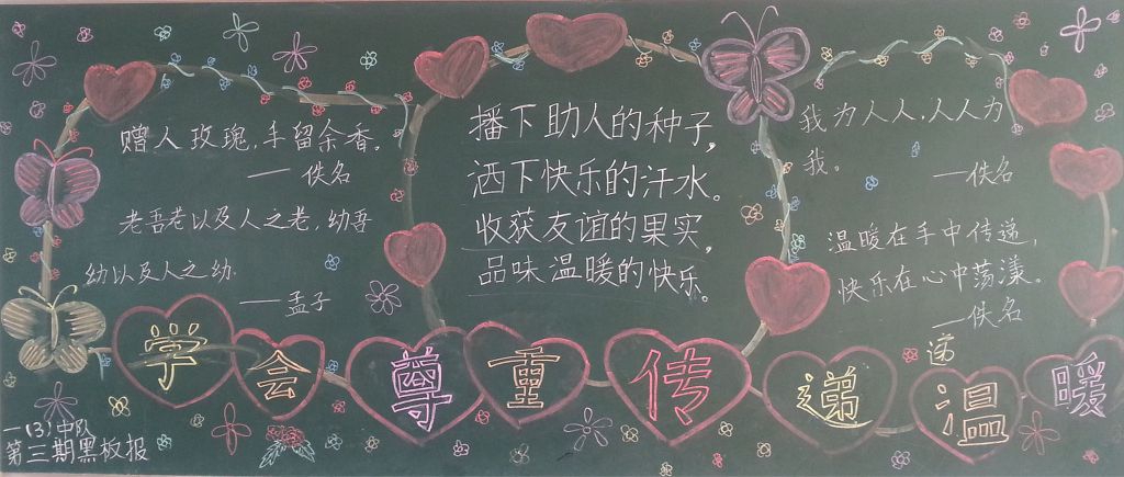 学会尊重传递感动黑板报