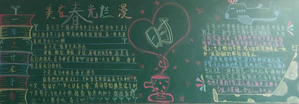 美在春光烂漫黑板报