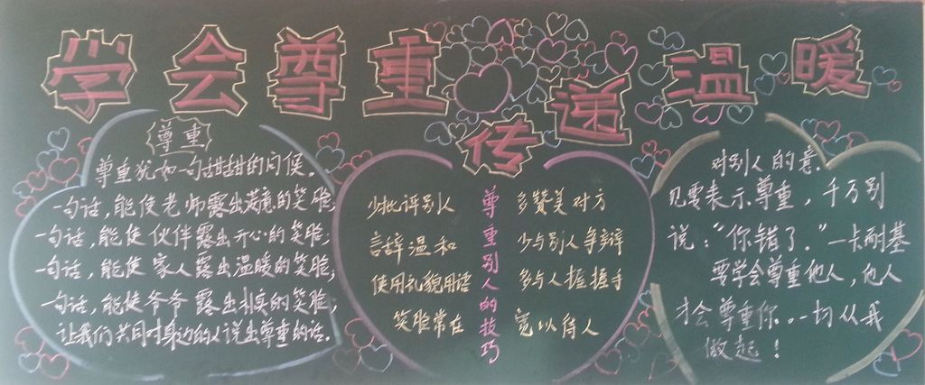 学会尊重传递感动黑板报
