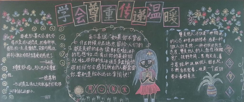 学会尊重传递感动黑板报